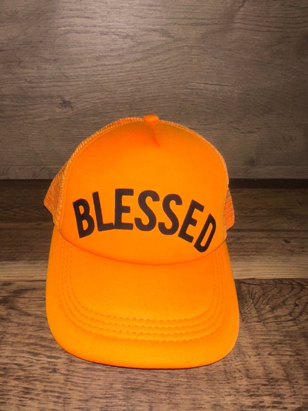 Orange BLESSED Mesh Trucker Hat